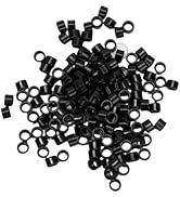 1000 Pcs Aluminum Micro Links Rings 4.5mm Lined Beads Hair Extension Tool (Black)