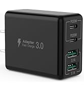 sccvee USB C Wall Charger, 40W 4-Port USB C Charger Block, Fast Charging Block Dual Port PD+QC Wa...