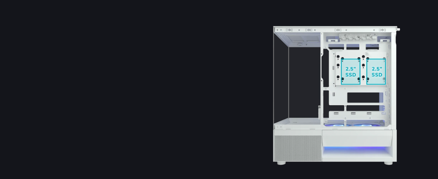 Houses up to 2x 2.5” SSD.