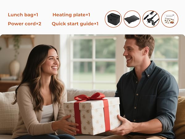 Electric Lunch Box Food Heater - 12V/24V/110V 3-in-1 Portable Oven Car Food Warmer