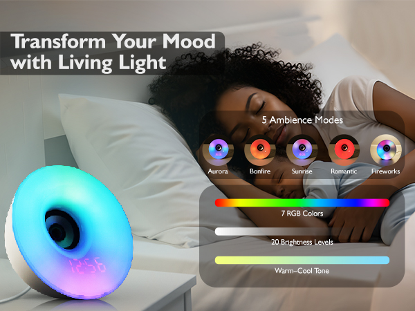 Digital Alarm Clock with Bluetooth Speaker