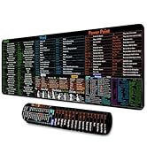 Excel Cheat Sheet Mouse Pad 31.5x11.8 Inches Large XL with Excel Shortcut Key Anti Slip Waterproo...