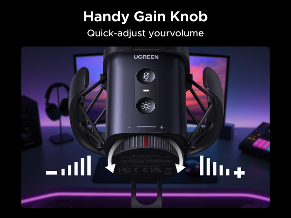 microphone with gain control knob