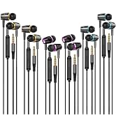 Earbuds Wired with Microphone Pack of 6, in-Ear Headphones,Noise Isolating,Powerful Heavy Bass, E...
