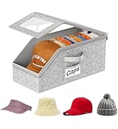 Rocnim Stackable Hat Storage Box, Foldable Cap Organizer with Clear Window, Snapback Boxes for Cl...