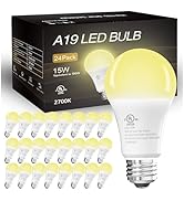 dalattin 24 Pack LED Bulbs Soft Warm 2700K, 100 Watt Equivalent A19 Standard Bulbs, E26 Base, 150...