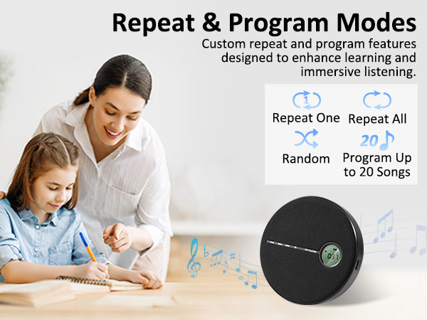 discman cd player study student repeat program