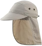 Connectyle Mens UV Sun Protection Cap Safari Hike Cap with Neck Flap Fishing Hat
