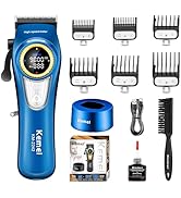 KEMEI 2242 Professional Hair Clippers for Men, Cordless Barber Clipper with LED Display & Chargin...