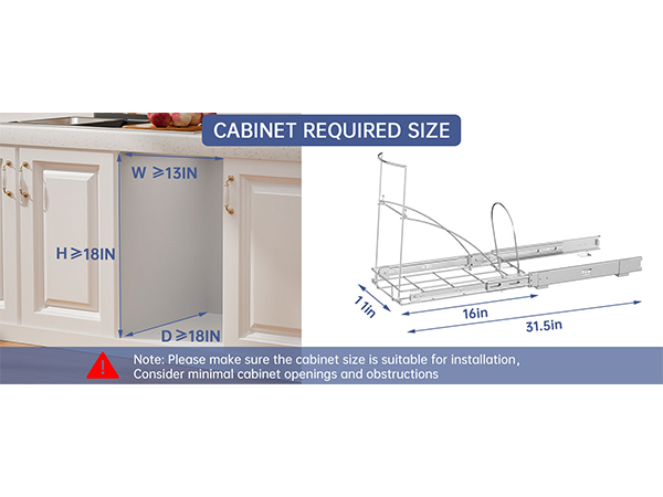  cabinet trash can pull out kit