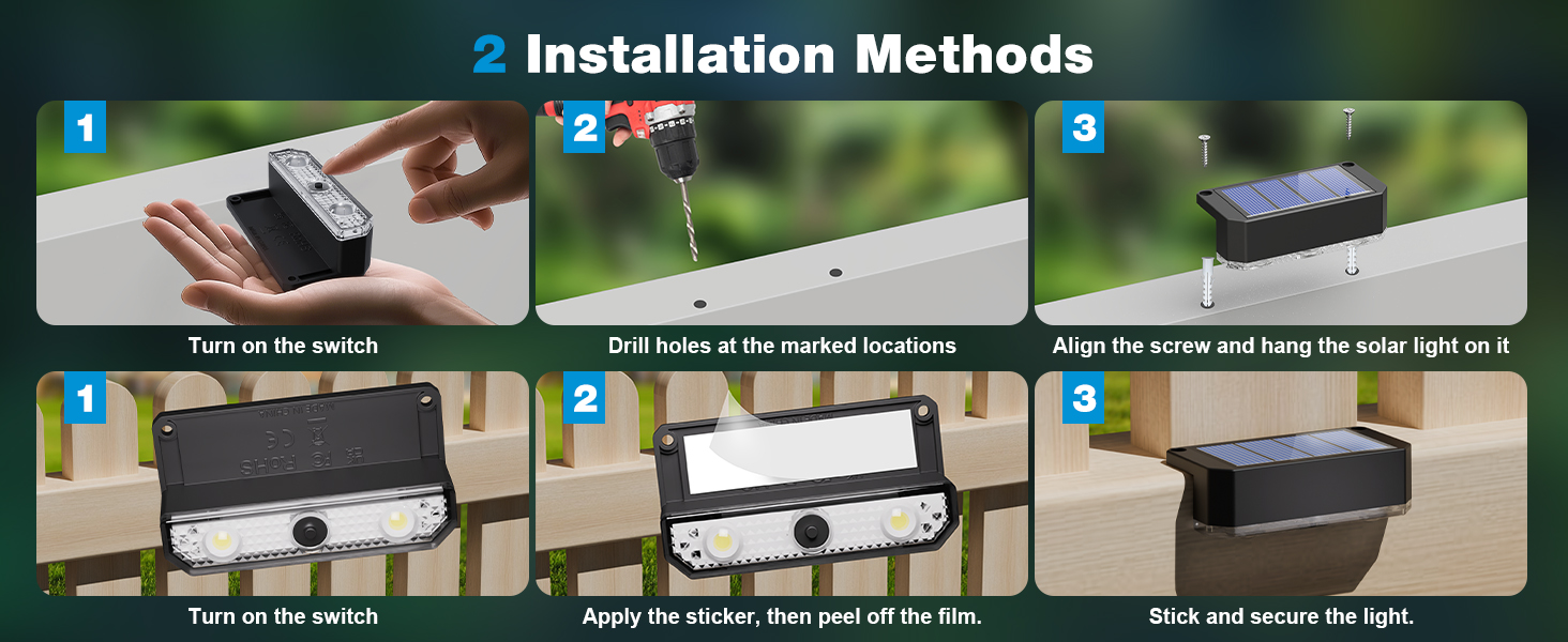 deck solar lights outdoor waterproof