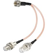 F-Type RG6 Splitter Coax Cable, 75Ohm 3 Way Splitter Combiner for TV Antenna, 6.8inch F Male to F...
