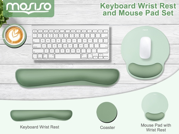 MOSISO Wrist Rest Support for Mouse Pad &amp; Keyboard Set