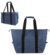 Insulated Grocery Cooler Food Bags with Zipper for Shopping, Travel, Picnic or Lunch, Alumimum Fo...