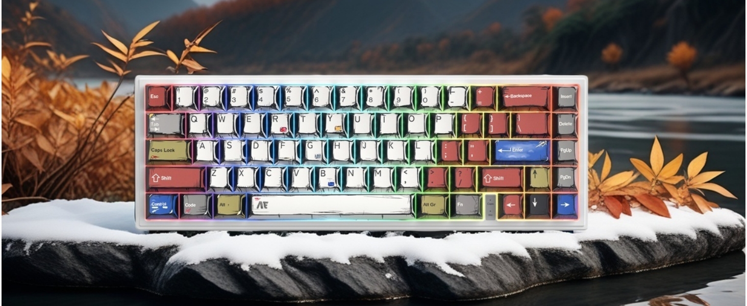 womier Retro PBT Keycaps Set,Manga Theme Custom Keycap 75 100 Percent, Dye-Sub, Cherry Profile