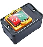 mxuteuk Waterproof Push Button Switch Motor On Off Switch Start Stop Switch Self Lock Mechanical ...