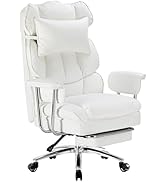 Sweetcrispy Executive Home Office Desk Chair - Ergonomic Big Tall High Back with Footrest &amp; Lumba...