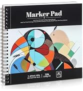 50 Sheets Marker Paper Pad, 7.6×7.6 Inch Bleedproof Art Sketch Pad, 73lb/120gsm Drawing Paper Spi...