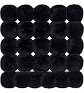 BQTQ 26 Pieces Faux Rabbit Fur Pom Pom Black Fluffy Pom Pom Balls with Elastic Loop DIY Faux Fur ...