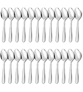 Unokit Dinner Spoons Set Silverware - 24-Piece (6.7 inch) Stainless Steel Spoon, Dessert, Table, ...