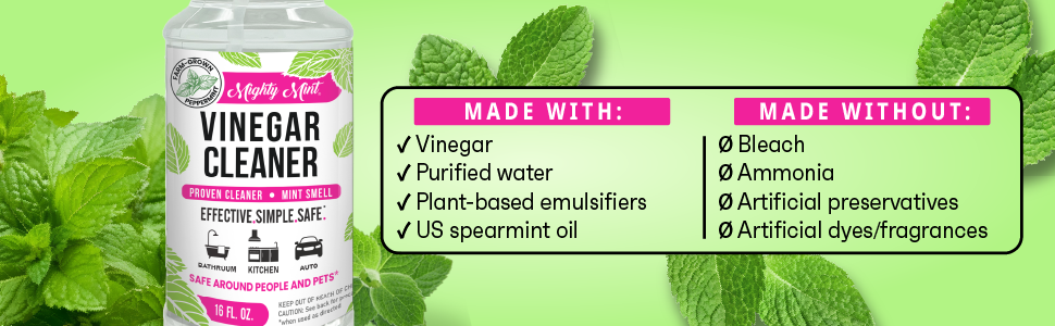 All-Purpose, Mint, Peppermint, Bathroom, Kitchen, Auto, Cleaner, cleaning Spray, vinegar