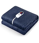 CURECURE Heated Electric Blanket Twin Size 62" x 84" Flannel Heated Blanket with 6 Heating Levels...
