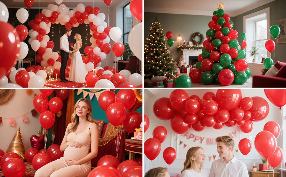 12 inch latex red balloons for valentines day christmas happy birthday