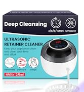 Ultrasonic Retainer Cleaner Machine, Denture Cleaner for Mouth Guard, Night Guard, Aligner, Dentu...
