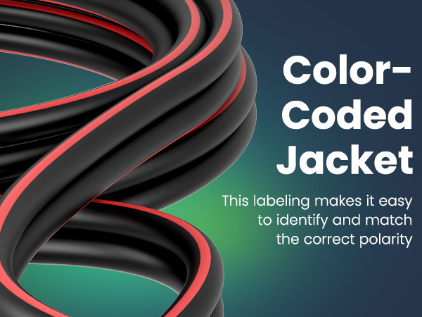 Color-Coded Jacket This labeling makes it easy to identify and match the correct polarity
