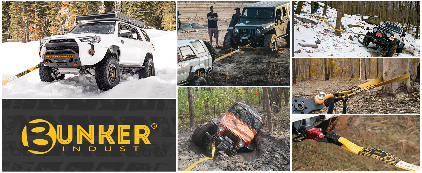 BUNKER INDUST Heavy Duty Tow Strap Recovery Kit