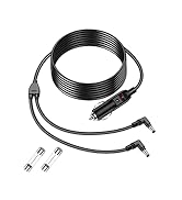 Range Tour Dual Power Supply Cord Car Charger,12V/24V(DC5.5x2.1mm) 3.5m/11.48ft,for Two Car Rear-...