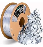 OVV3D Silk PLA Filament 1.75mm, Upgrade Silver PLA Filament 3D Printer Filament, Silk Silver Meta...