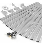 Delamu Cord Hider, 142in Cable Hider, Cord Covers for 2-3 Wires on Wall, Wire Covers for Cords, W...