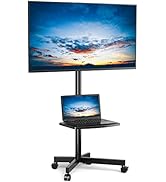 Rfiver Mobile TV Cart for 23-60 Inch LCD LED Flat Panel Curved Screen TVs up to 88 lbs, Height Ad...