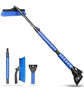 SEAAES 44 Inch Ice Scraper and Snow Brush for Car Windshield, Extendable Snow Removal Brush with ...