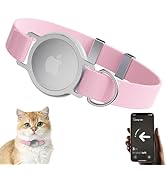 AirTag Cat Collar, Ultra Elastic Cat Tracker Collar with Apple Air Tag Holder, [Lightweight &amp; Scr...