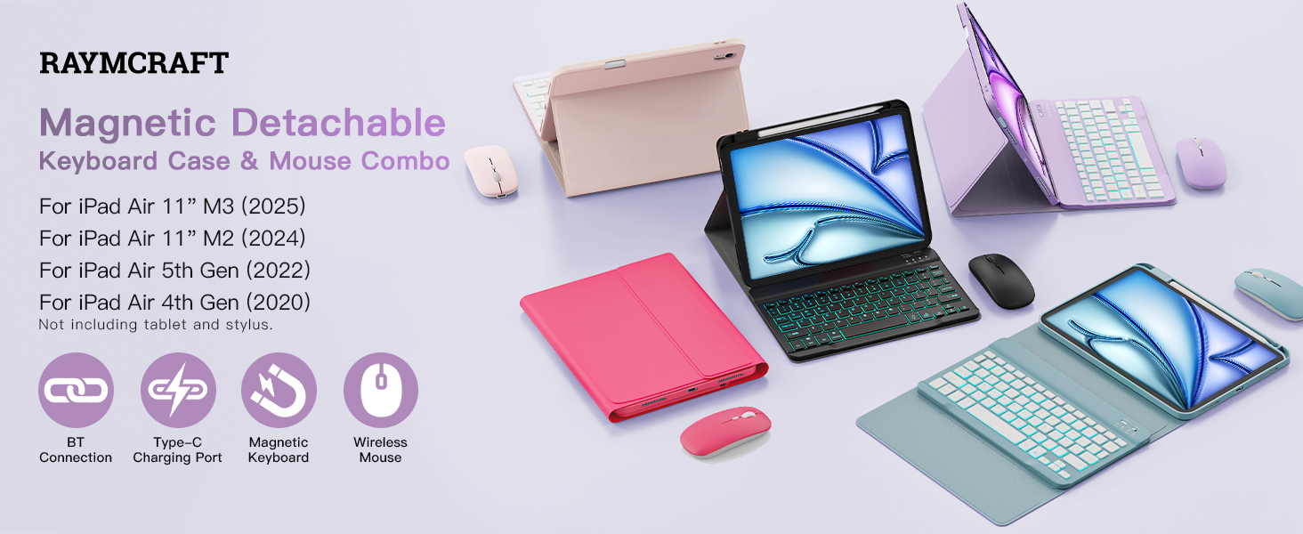 for iPad Air 11-inch M3 2025/M2 2024 and iPad Air 5th/4th