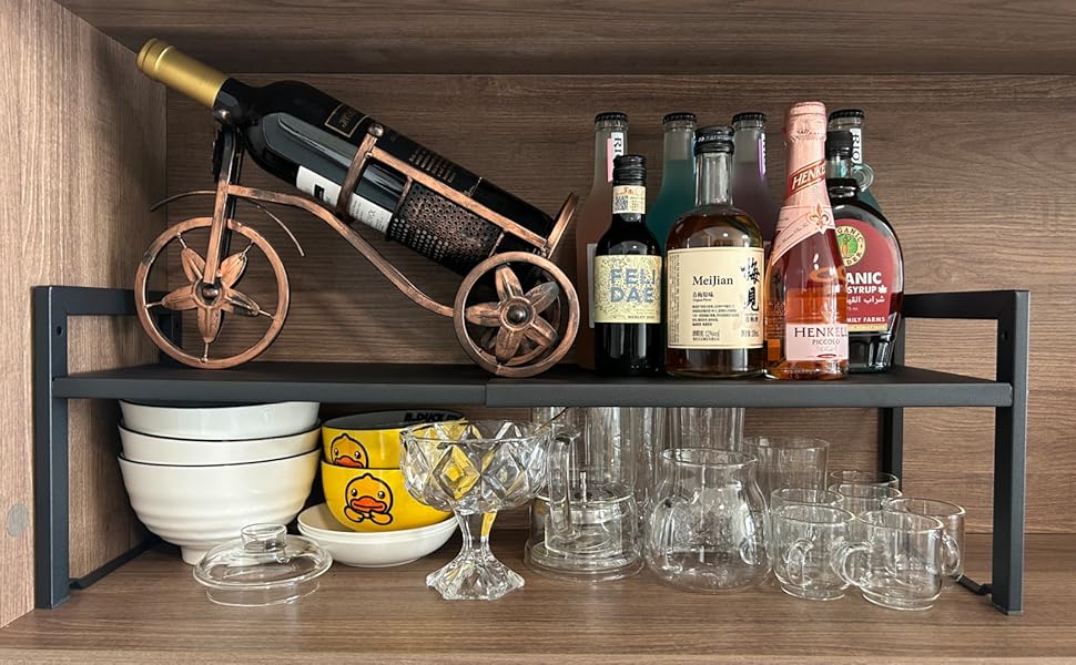 cabinet shelf organizer black