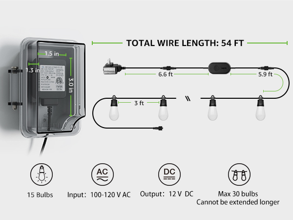 50 ft outdoor string lights
