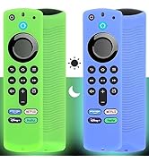 [2 Pack] Pinowu Firestick Remote Cover Case (Glow in The Dark) Compatible with Firetv Stick Alexa...