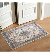 Woodbruy Floral Rugs for Entryway, 2x3 Kitchen Rugs Non Slip Washable 2X3 Rug Vintage Carpet Stai...