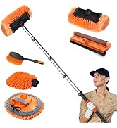 SISUPASSIE 16FT Car Wash Brush with Long Handle, Car Cleaning Brush Kit with Soft Bristle Brush, ...