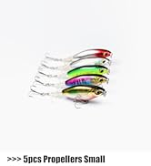 EXAURAFELIS 5pcs Plopper Fishing Lures Topwater Fishing Lures Whopper Floating Lure for Catfish P...