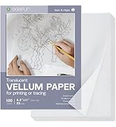 8.5x11 Tracing Paper for Drawing-Goefun 100 Sheets Vellum Paper 8.5 x 11 Translucent Printable fo...