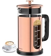QUQIYSO French Press Coffee Maker, 304 Stainless Steel French Press with 4 Filter, Heat Resistant...