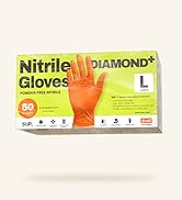 SUPER+ Disposable Nitrile Gloves, 8 Mil Diamond Powder-Free Latex-Free Food Safe Chemical Resista...