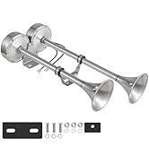 BANHAO Marine Boat Safty Horns 12V 180dB Double Trumpet Truck Horn Stainless Steel Horn Low and H...
