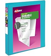 Avery Durable View 3 Ring Binder, 1 Inch Slant Rings, 250-Sheet Capacity, DuraHinge, 1.4 Inch Wid...
