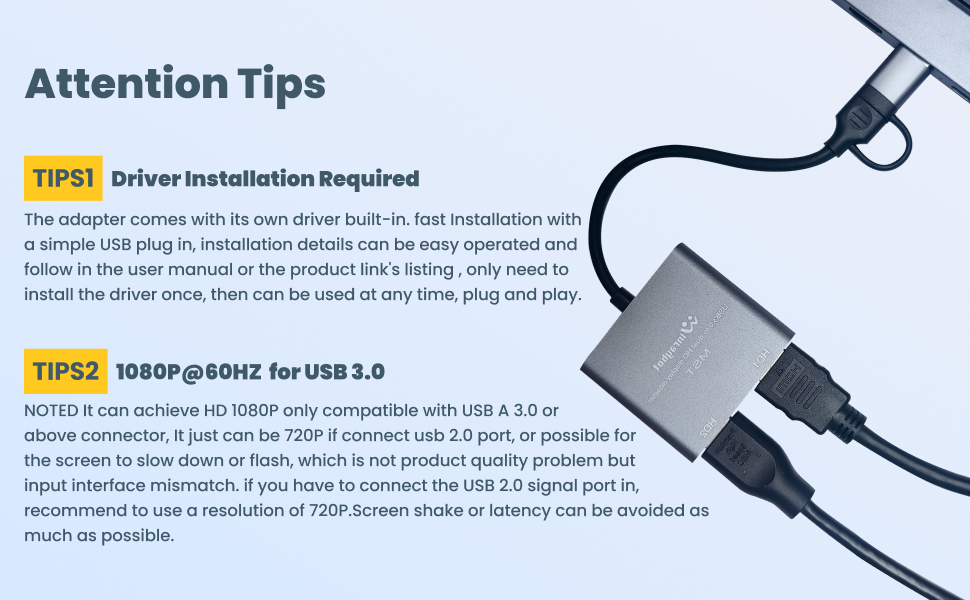 USB to HDMI for Dual Monitor Adapter 2