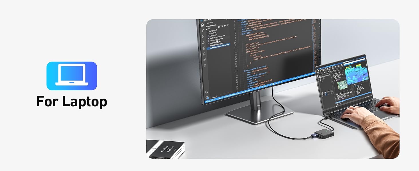 BENFEI USB C HUB 6in1 with HDMI(4K@60Hz), 100Mbps Ethernet, 100W PD, 1*USB 3.2 & 2*USB 2.0